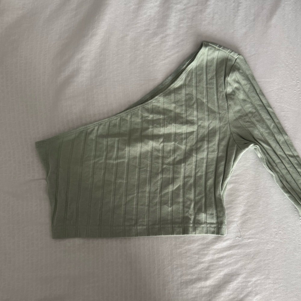shein one shoulder rib-knit crop top